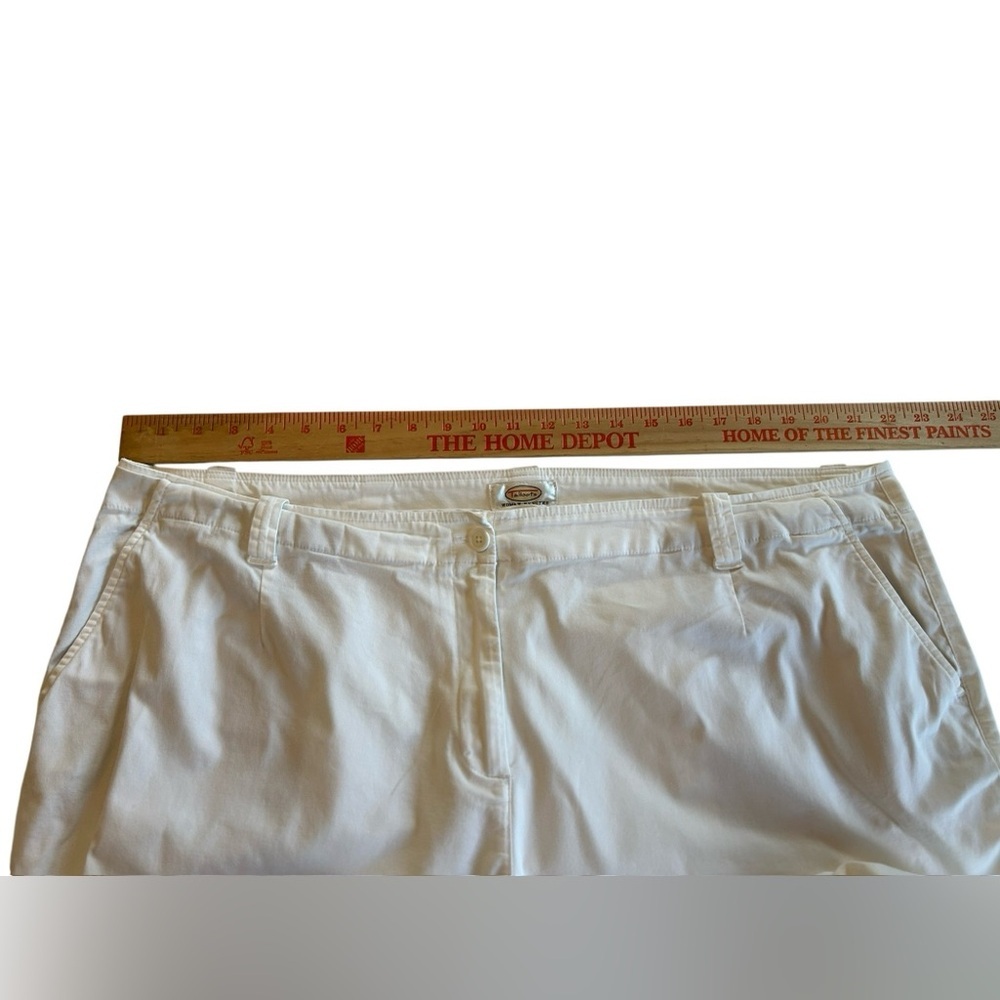 Talbots Womens White Chino Wide Leg Pants Slash Pockets Stretch 22WP 22 x 27 EUC - Picture 7 of 10